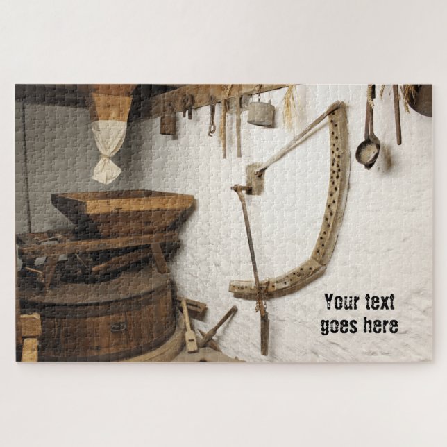 Quebra-cabeça Toneladas de madeira na cena da Fazenda medieval (Horizontal)