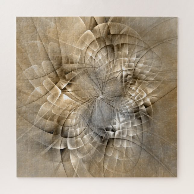 Quebra-cabeça Tons da Terra Textura de Arte Fractal Moderna Abst (Horizontal)