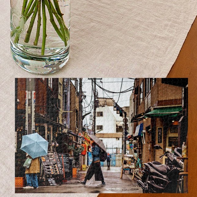 Quebra-cabeça Tóquio Street Scene Japão Guarda-chuvas Desafiando (Criador carregado)