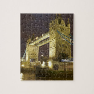 Quebra-cabeça Torre Bridge e Rio Tâmisa ao crepúsculo, Londres,