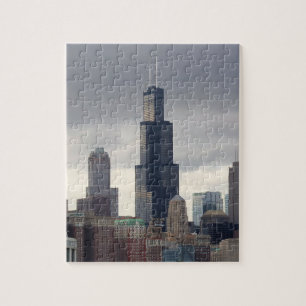 Quebra-cabeça Torre de Willis - skyline de Chicago - 8x10 - PC