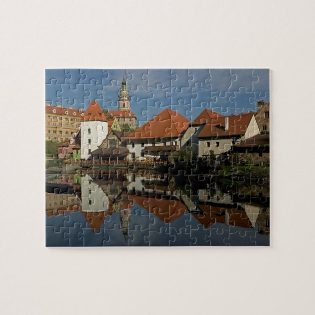 Quebra-cabeça Torre do Castelo, Rio Vltava, Cesky Krumlov, (Horizontal)
