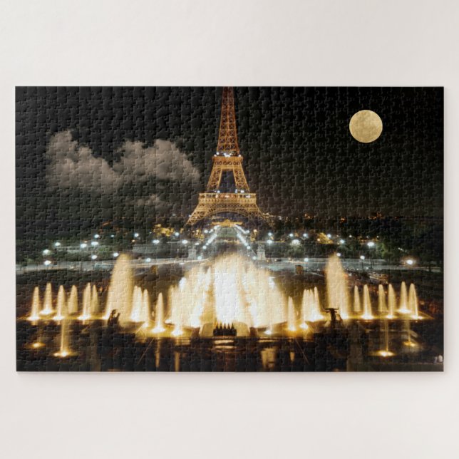 Quebra-cabeça Torre Eiffel à Noite. (Horizontal)