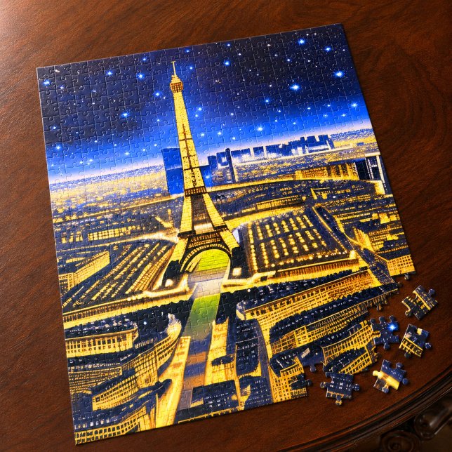 Quebra-cabeça Torre Eiffel e Paris sob as Estrelas (Criador carregado)