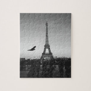 Quebra-cabeça Torre Eiffel em preto e branco