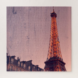 Quebra-cabeça Torre Eiffel - Estilo retroativo de Paris - 20x20 