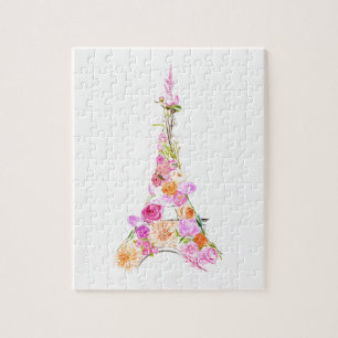 Quebra-cabeça Torre Eiffel floral