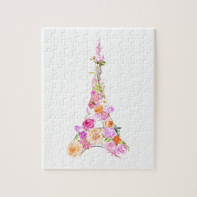 Quebra-cabeça Torre Eiffel floral (Vertical)