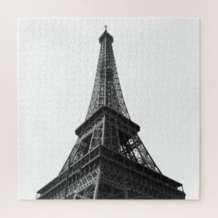 Quebra-cabeça Torre Eiffel Preta e Branca - Paris Viagem