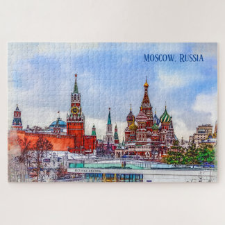 Quebra-cabeça Torre Spassky e Kremlin de Moscou, Rússia.