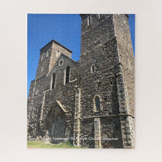 Quebra-cabeça Torres Gêmeas da Igreja de St Mary Reculver Kent e (Vertical)
