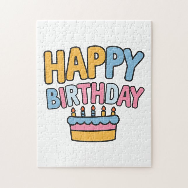 Quebra-cabeça Torta de Feliz Aniversário (Vertical)