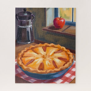 Quebra-cabeça Torta de Maçã de Outono Aquarela