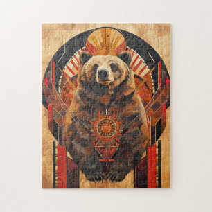 Quebra-cabeça Tótem de Urso – Força em Estilo Deco