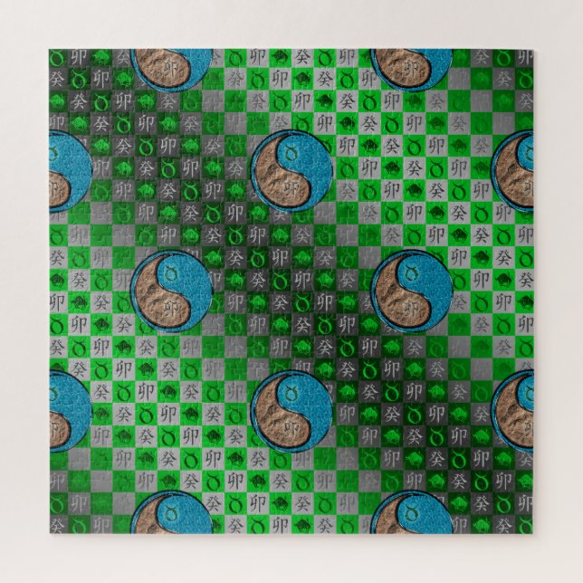 Quebra-cabeça Touro & Coelho de Água (Vertical)