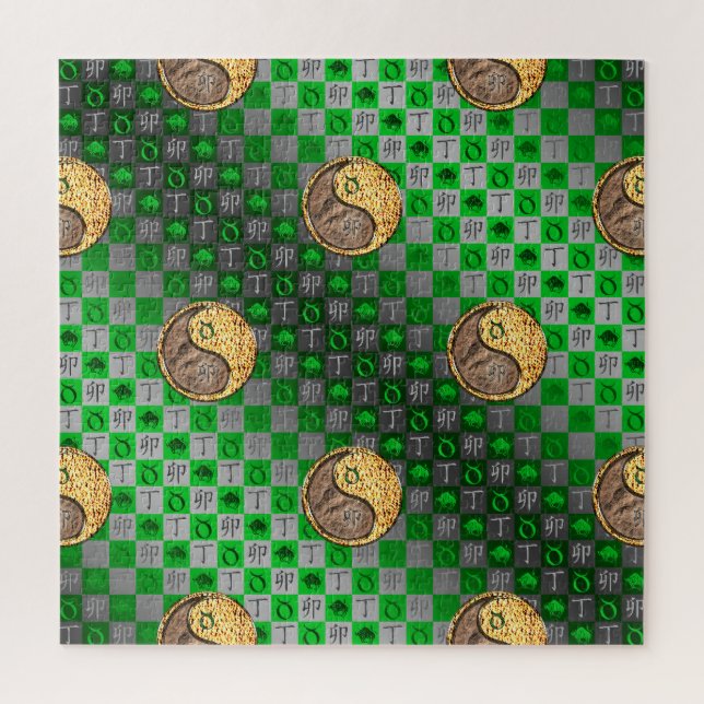 Quebra-cabeça Touro & Coelho de Fogo (Vertical)