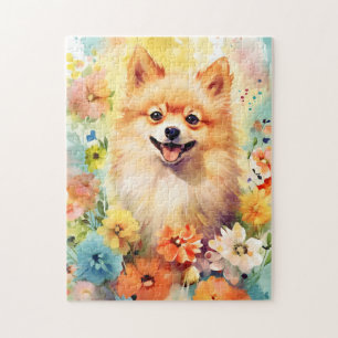 Quebra-cabeça Trabalho de arte de aquarelas coloridas da Pomerân