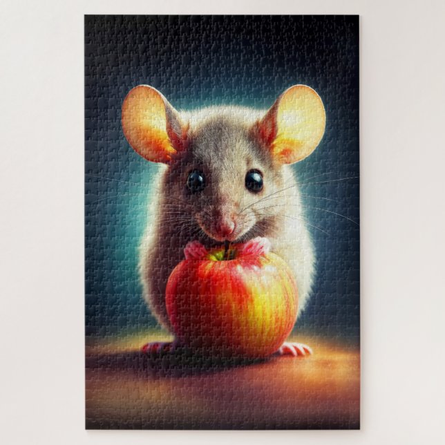 Quebra-cabeça Trabalho de arte de cinza de rato realístico (Vertical)