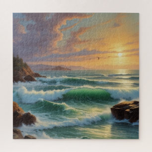 Quebra-cabeça Trabalho de arte de pintura por paisagem solar