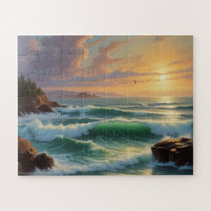 Quebra-cabeça Trabalho de arte de pintura por paisagem solar
