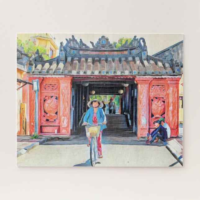 Quebra-cabeça Trabalho de arte de Ponte Japonesa no Vietnã (Horizontal)