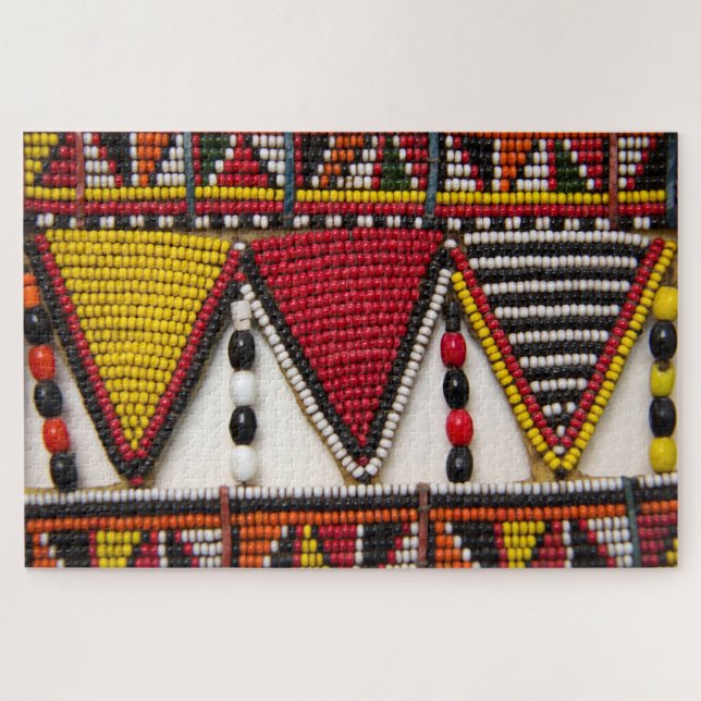 Quebra-cabeça Trabalho de Contas Tribal Maasai (Horizontal)