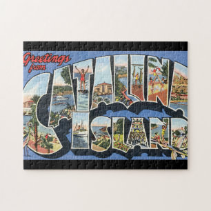 Quebra-cabeça Trabalhos de arte do poster de viagens de Catalina