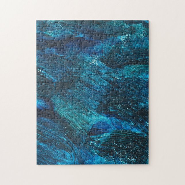 Quebra-cabeça Traço de pincel brilhante azul turquesa (Vertical)