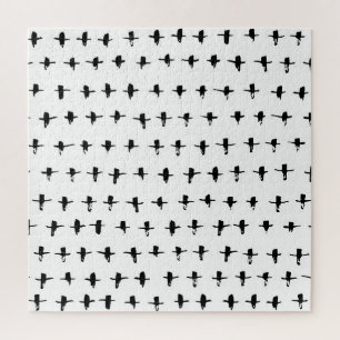 Quebra-cabeça Traço Geométrico à Mão Preta