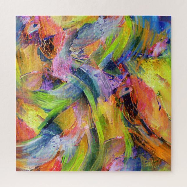 Quebra-cabeça Traços coloridos em amarelo (Vertical)