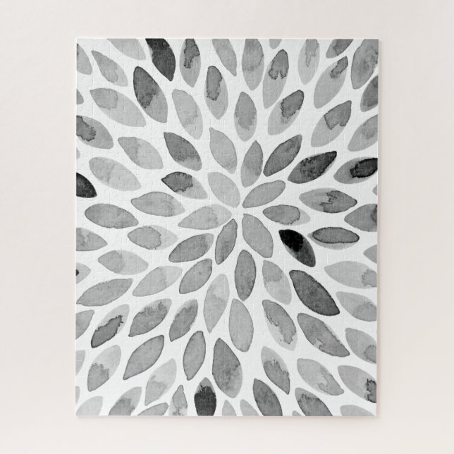 Quebra-cabeça Traços de pincel de aquarelas - preto e branco (Vertical)