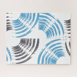 Quebra-cabeça Traços modernos, legal, de abstrato azul moderno