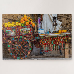 Quebra-cabeça Tradicional Folk Art Siciliano Cart Viagem
