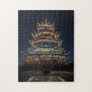 Quebra-cabeça Tradicional Japonês Iluminação do Céu Noturno