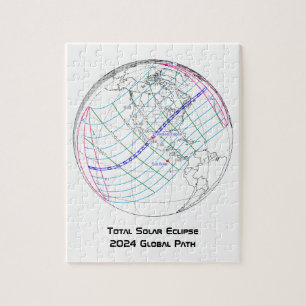 Quebra-cabeça Trajeto global do eclipse solar 2024 totais