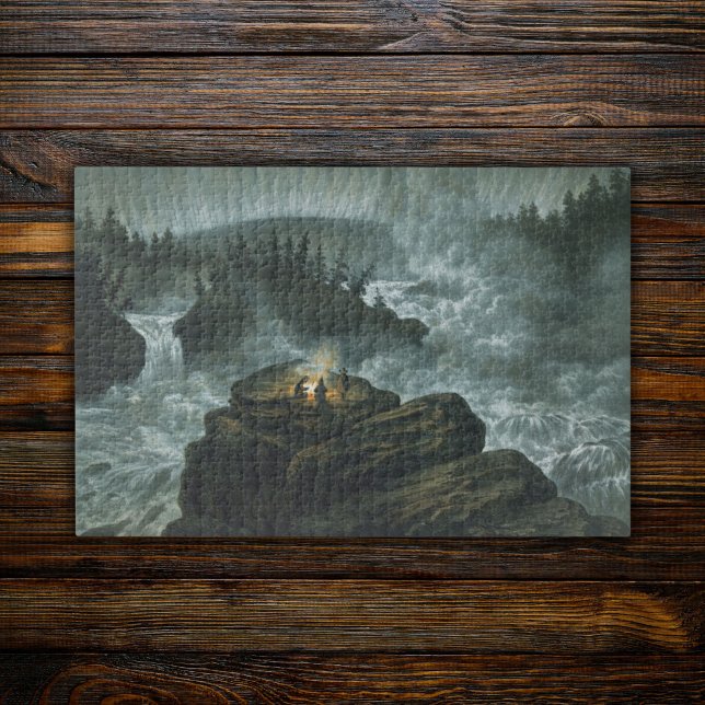 Quebra-cabeça Tranquil Vintage Waterfall Carl Svante Hallbeck (Criador carregado)
