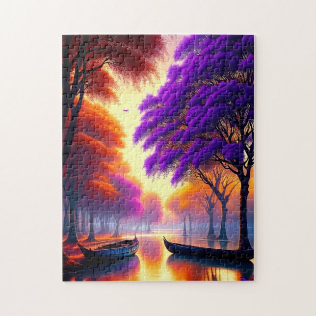 Quebra-cabeça "Tranquilidade da Drifação: Canoas por baixo de Ja (Vertical)