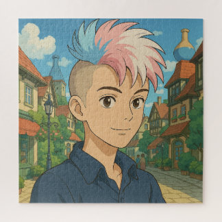 Quebra-cabeça Transgender with Mohawk Anime Person | LGBTQIA+ 