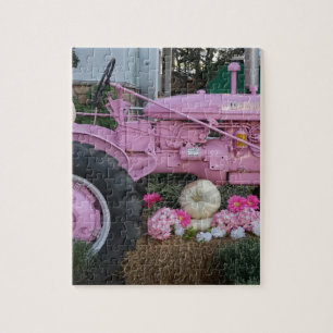 Quebra-cabeça Trator cor-de-rosa