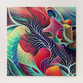 QUEBRA-CABEÇA TRAVESSEIRO DECORATIVO DE ABSTRAÇÃO DE PAISAGEM