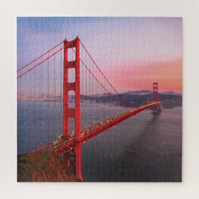 Quebra-cabeça Travesseiro decorativo ponte Golden gate (Vertical)