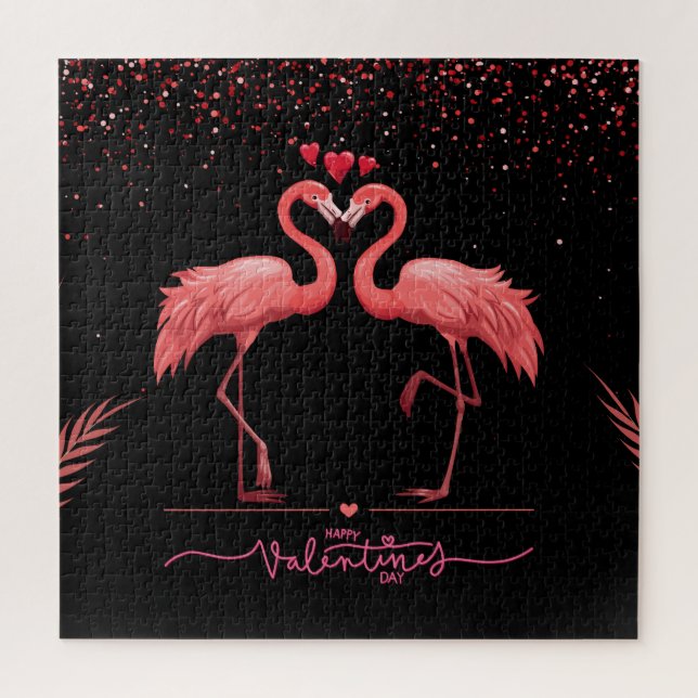 Quebra-cabeça Travesseiro Flamingo Rosa redondo (Vertical)