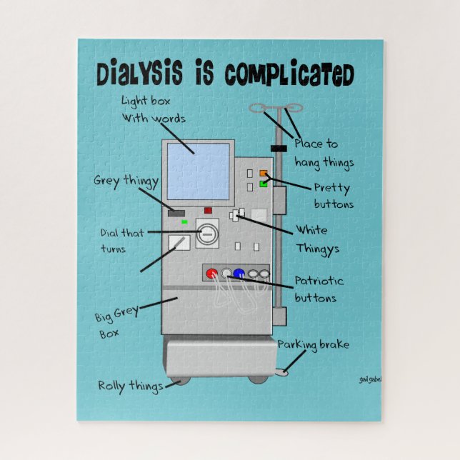 Quebra-cabeça Travesseiro Humor de Diálise (Vertical)