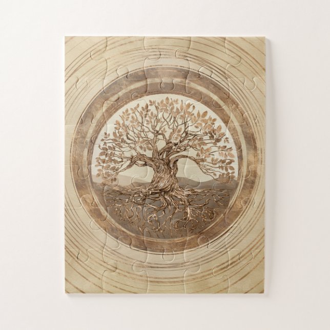 Quebra-cabeça Tree of life -Yggdrasil Pastel Gold (Vertical)