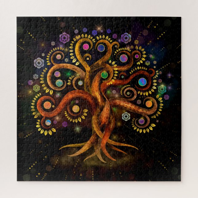 Quebra-cabeça Tree of Life - Yggdrasil - Rainbow Swirl (Vertical)