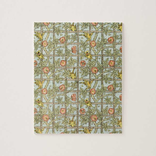 Quebra-cabeça Treliça por William Morris, Têxtil de Jardim Vinta (Vertical)