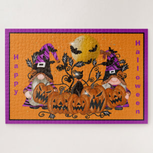 Quebra-cabeça Trendy Happy Halloween Orange Gnomo