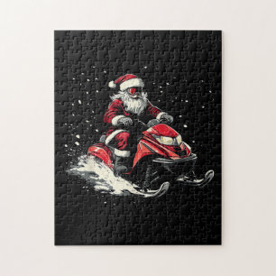 Quebra-cabeça Trenó a Motor de Snowmobile do Papai Noel Natal En