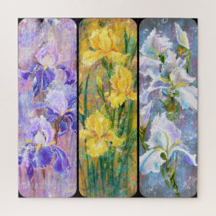 Quebra-cabeça Três Flores De Subidas Coloridas - Pintura Origina
