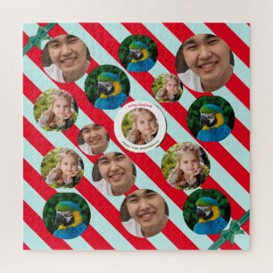 Quebra-cabeça Três Foto Personalizada Red Strike Fab Natal